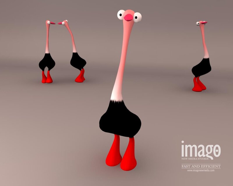 cartoon ostrich characters