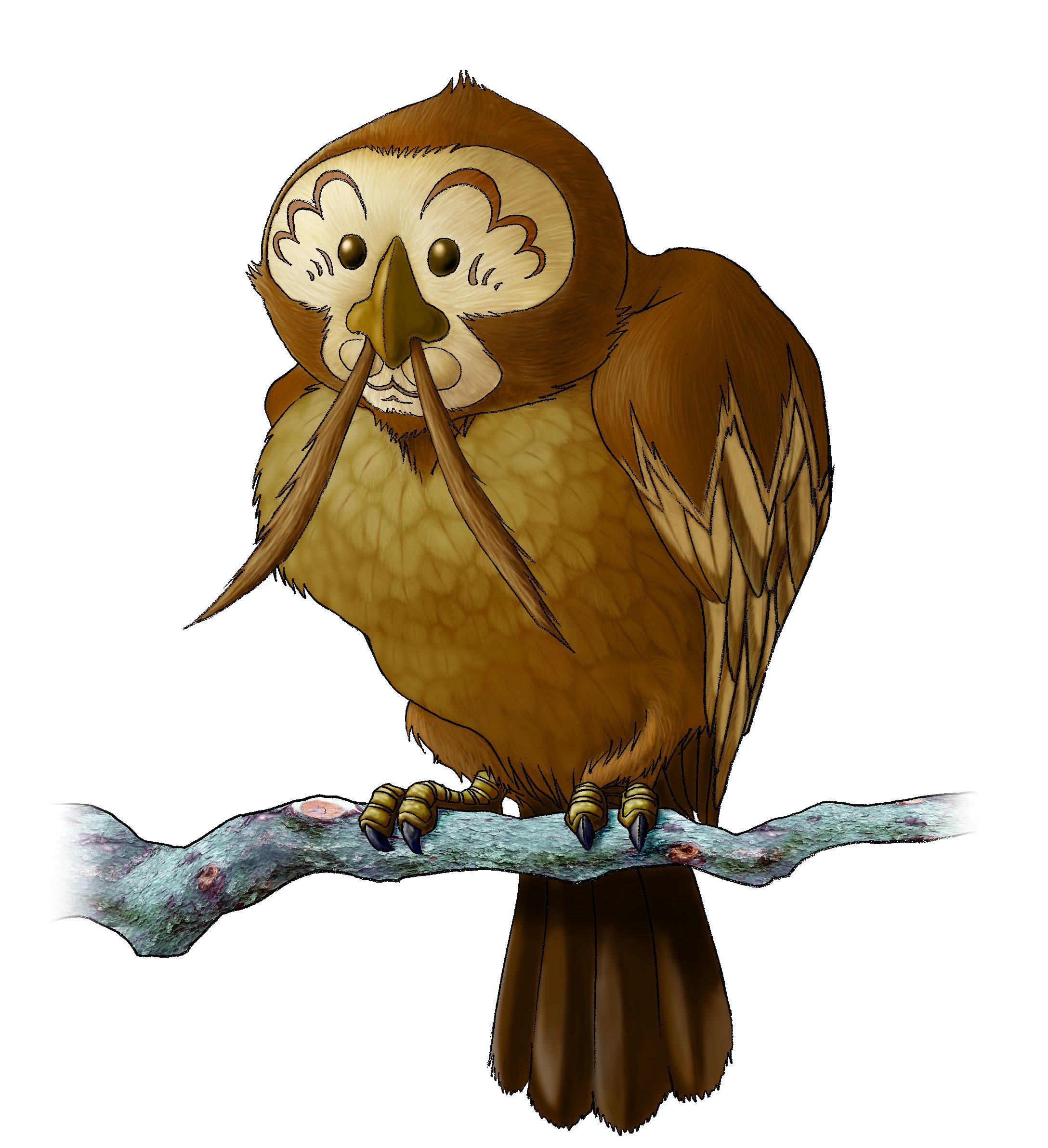 cartoon owl on a branch
