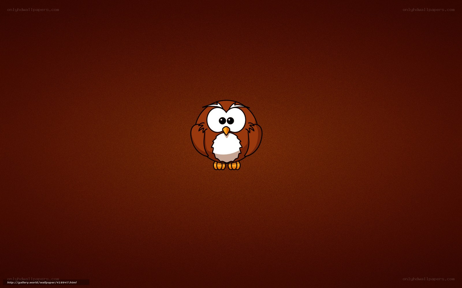 cartoon owl on brown background