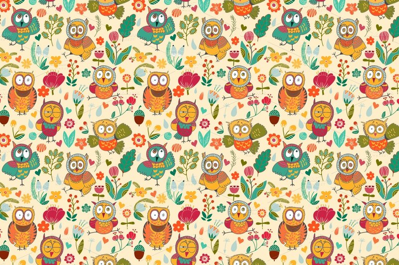 Cartoon Owls Pattern