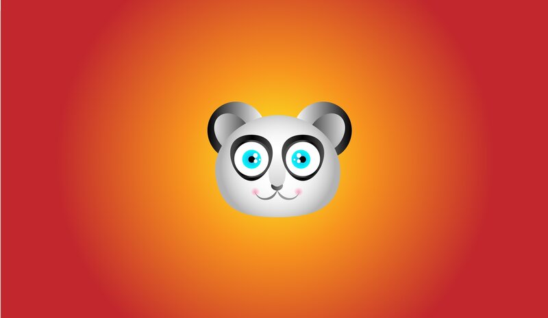 Cartoon Panda Face — Red
