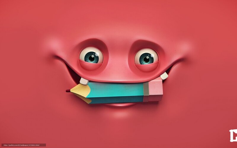 cartoon pencil character