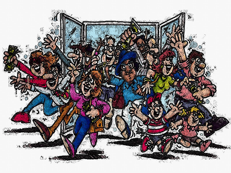 Cartoon People Running