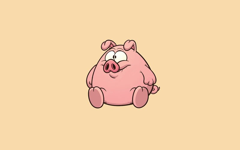 Cartoon Pig Character — Pink