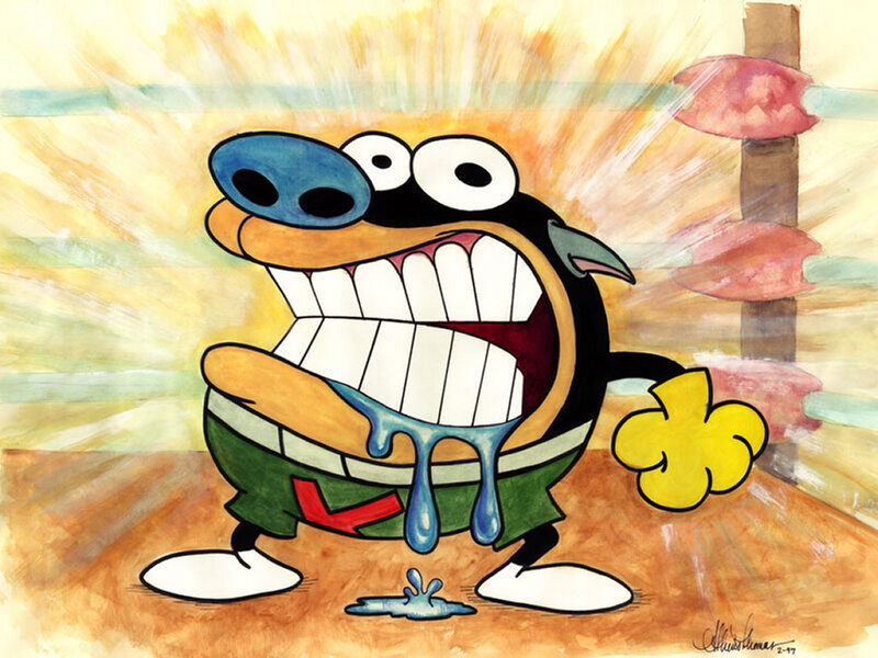 Cartoon Pig Character — Yellow