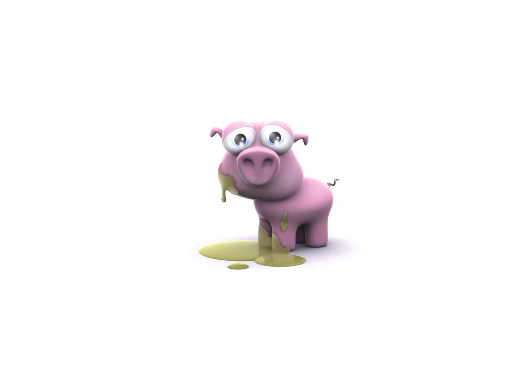 cartoon pig in mud