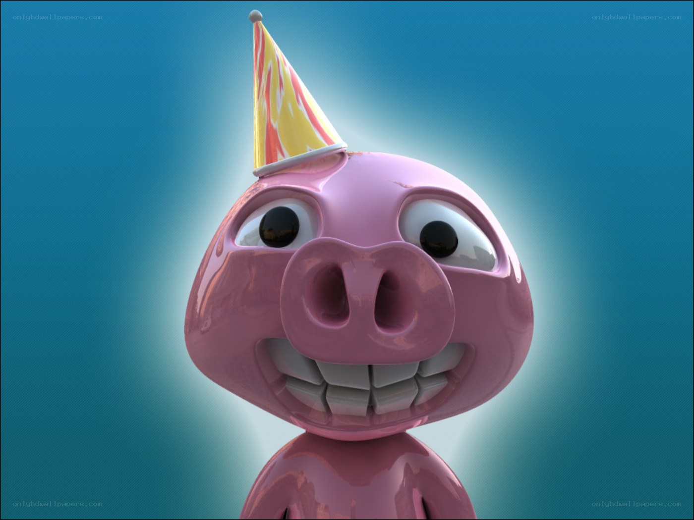 cartoon pig in party hat