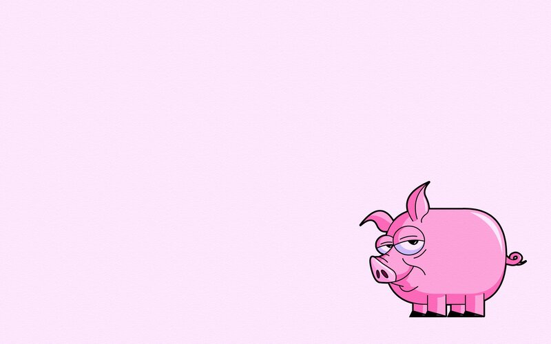 cartoon pig on pink background