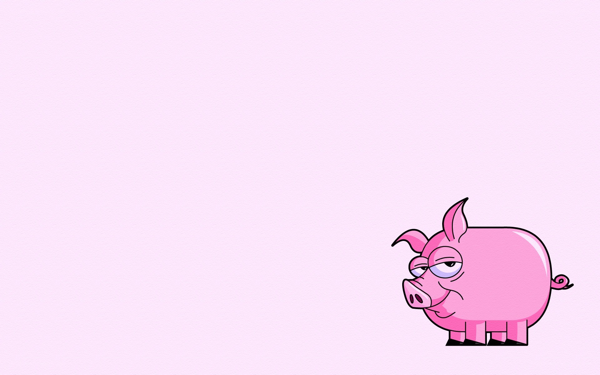 cartoon pig on pink background