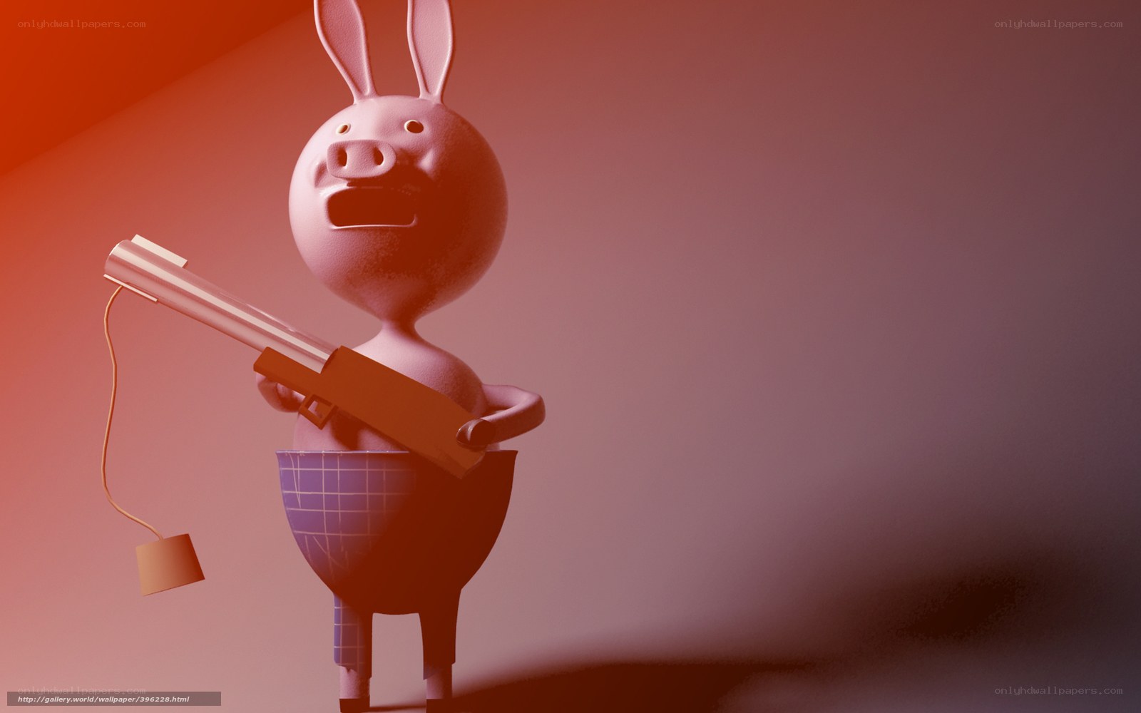 cartoon pig with gun