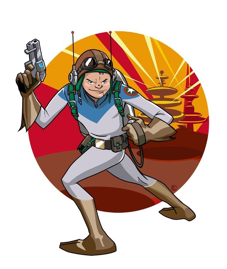 cartoon pilot character