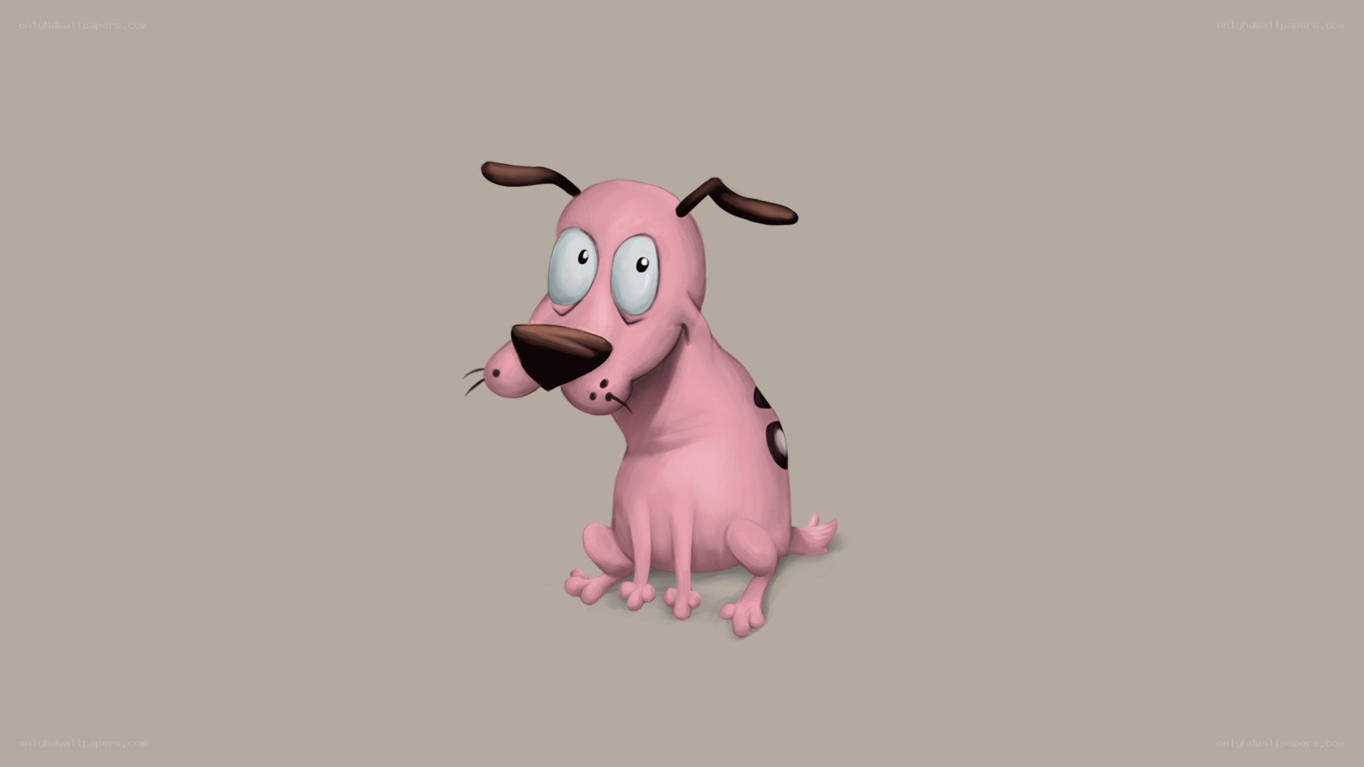 cartoon pink dog character