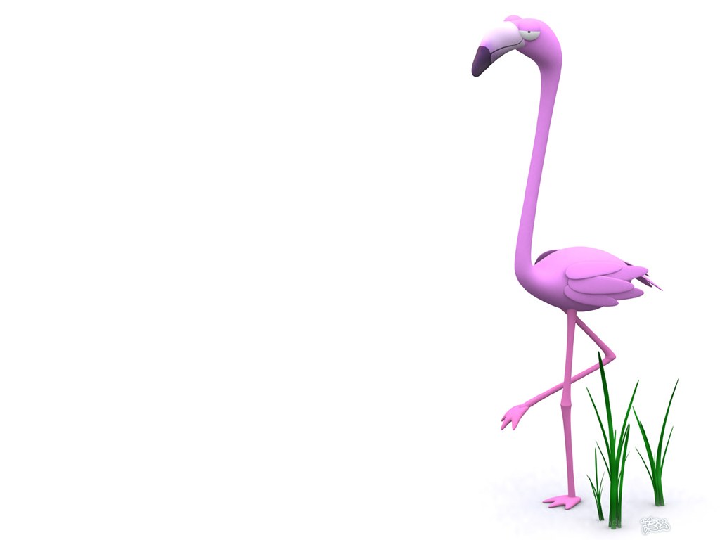 cartoon pink flamingo