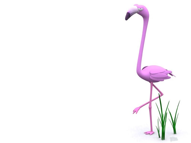 cartoon pink flamingo
