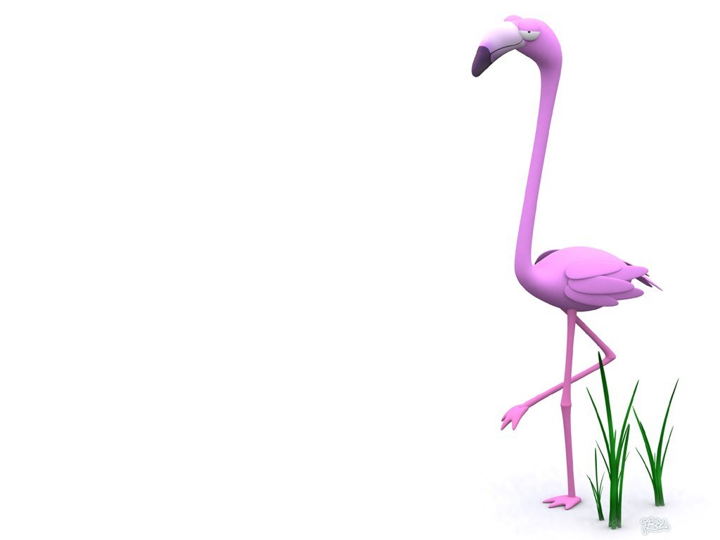 cartoon pink flamingo