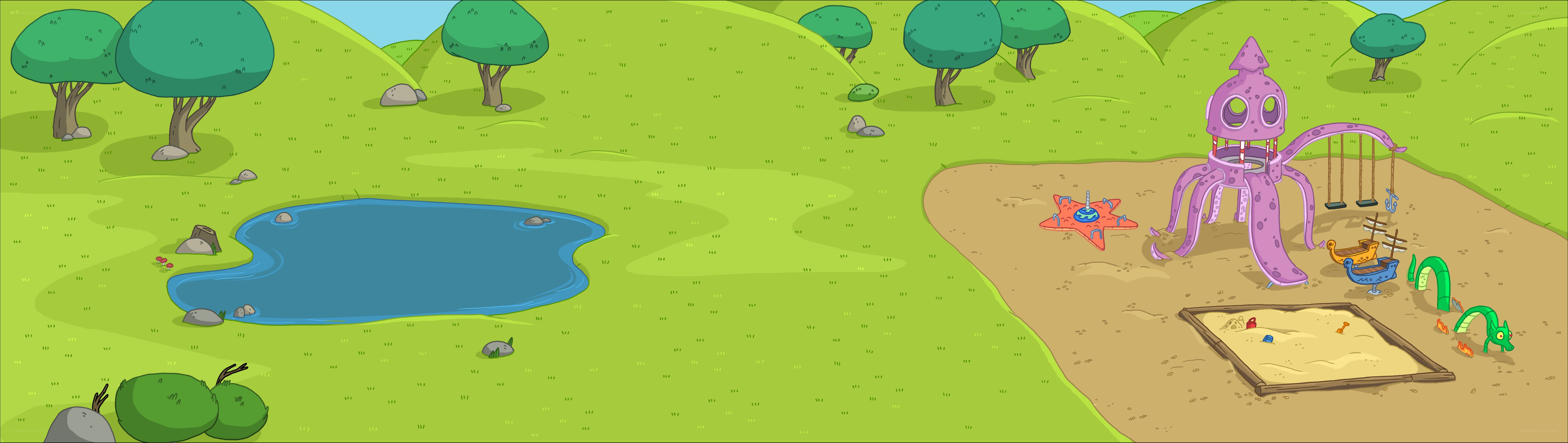 Cartoon playground scene