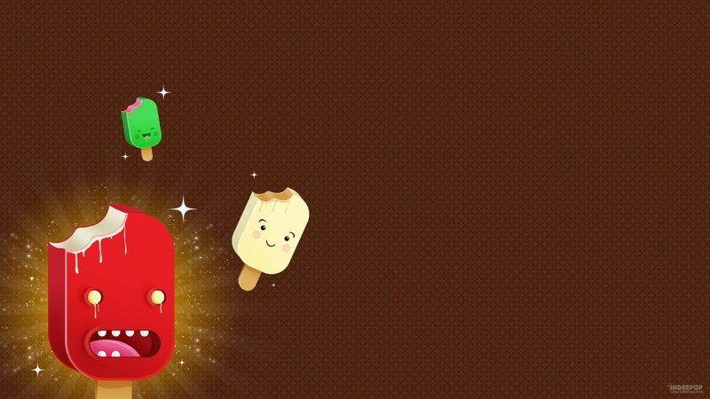 Cartoon Popsicles — Brown, Playful, Digital Art, Popsicle