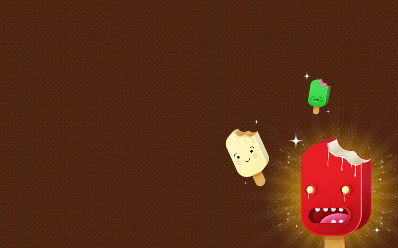 Cartoon Popsicles — Brown
