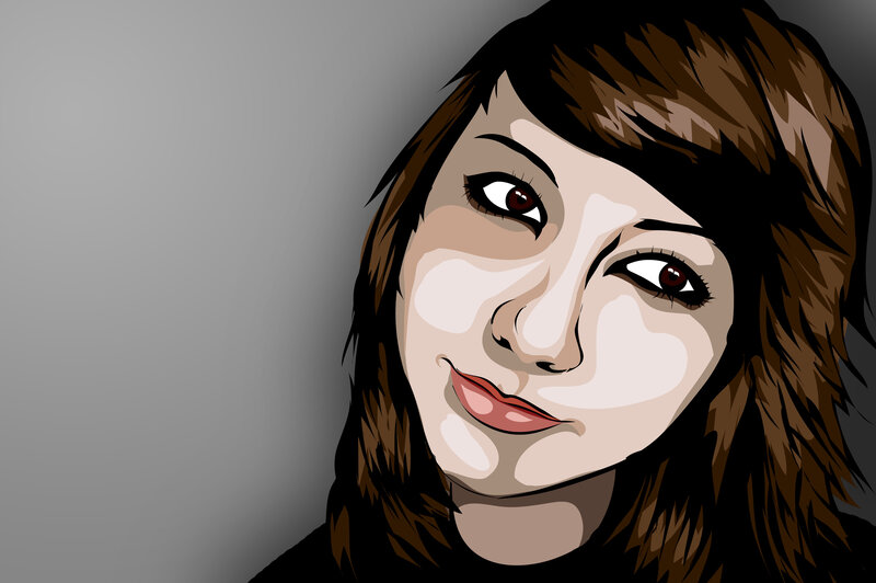 cartoon portrait of a woman