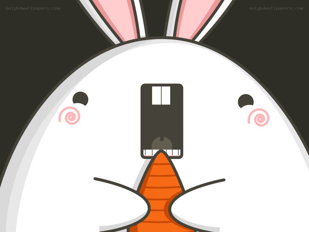 cartoon rabbit eating carrot