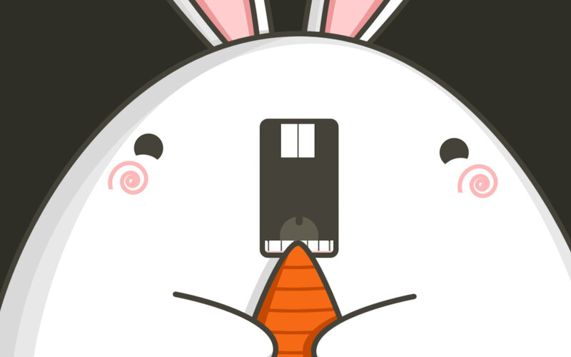 cartoon rabbit eating carrot