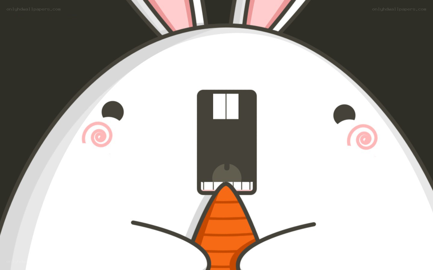 cartoon rabbit eating carrot