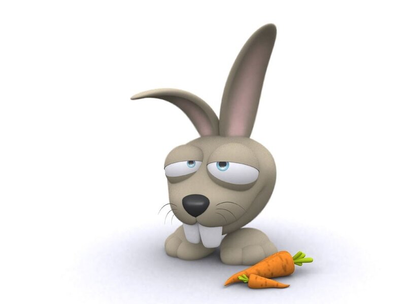 cartoon rabbit with carrots