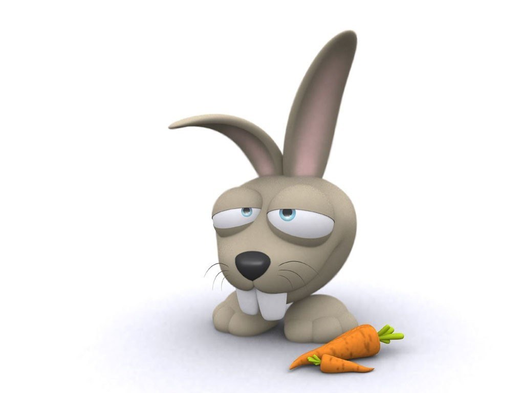 cartoon rabbit with carrots