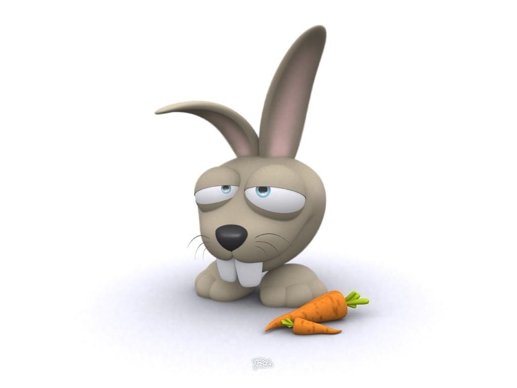cartoon rabbit with carrots