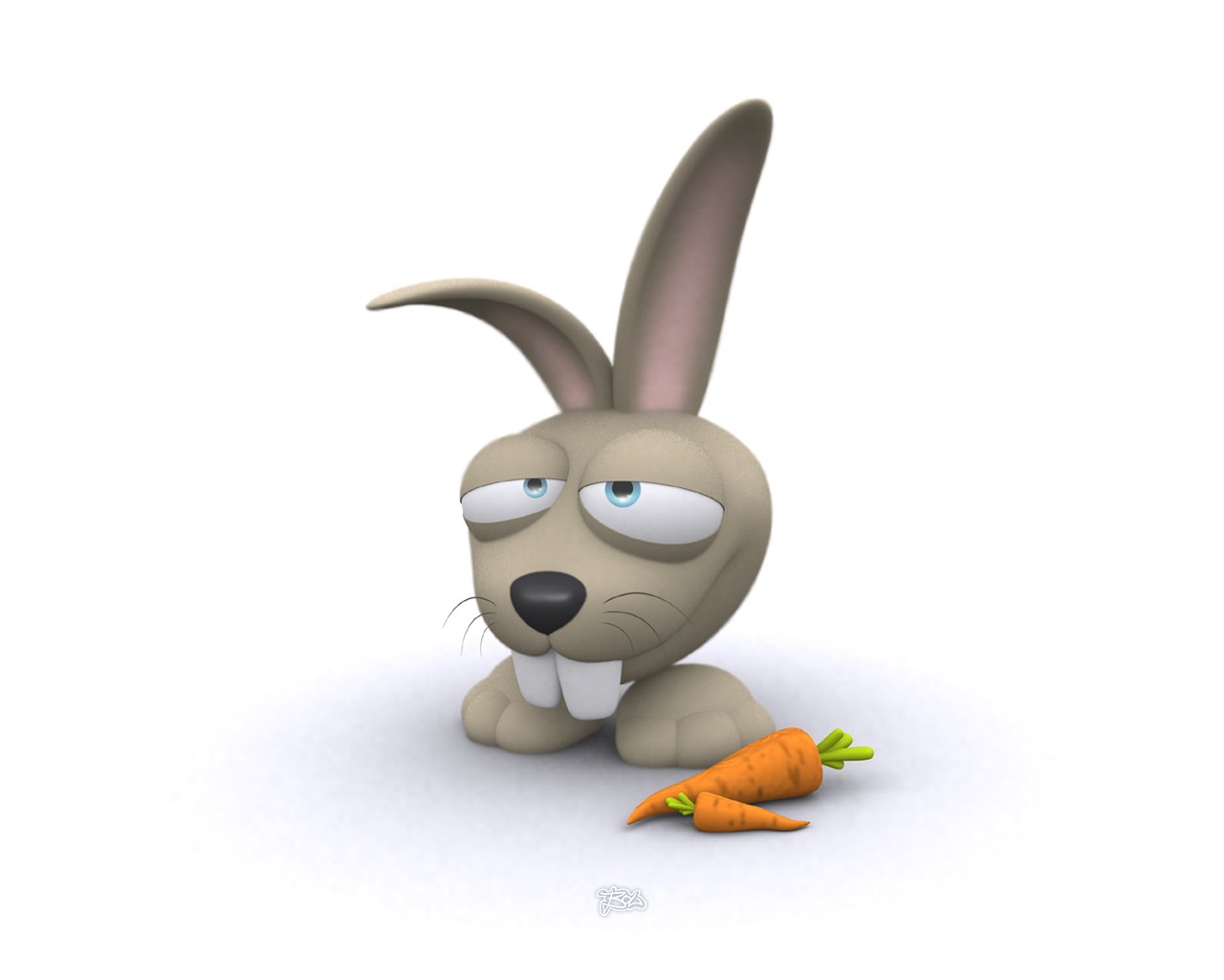 cartoon rabbit with carrots