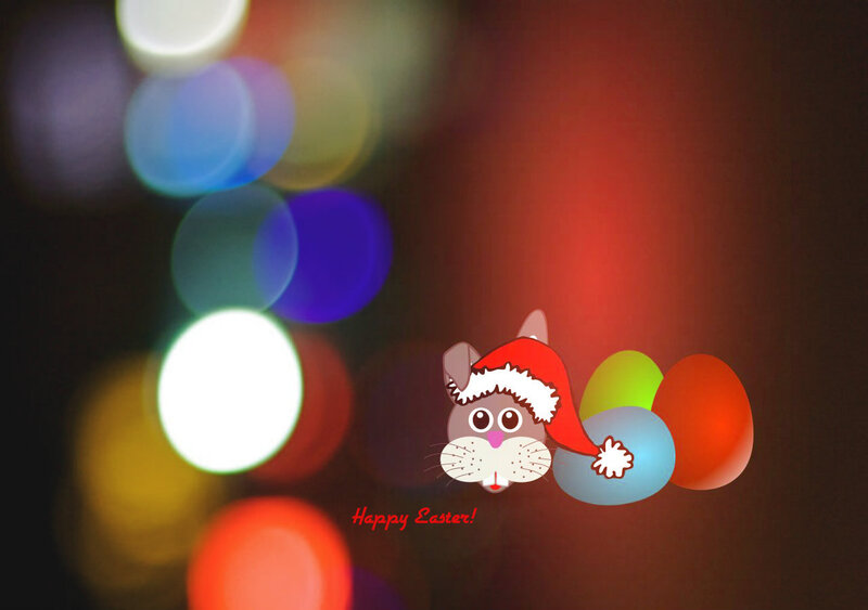 Cartoon Rabbit with Eggs