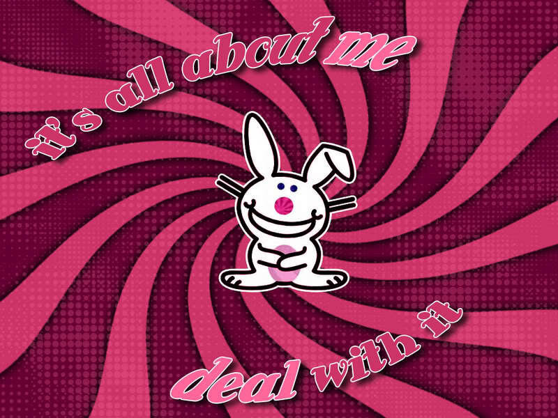 cartoon rabbit with text