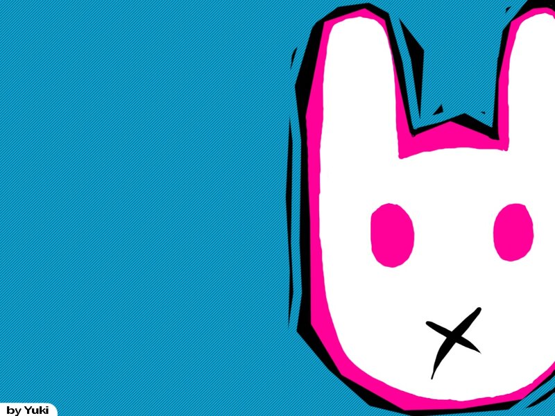 cartoon rabbit with X eyes