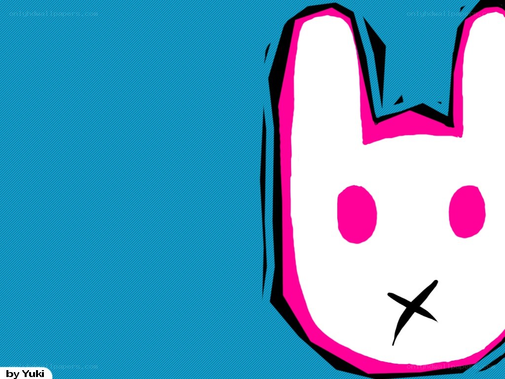 cartoon rabbit with X eyes
