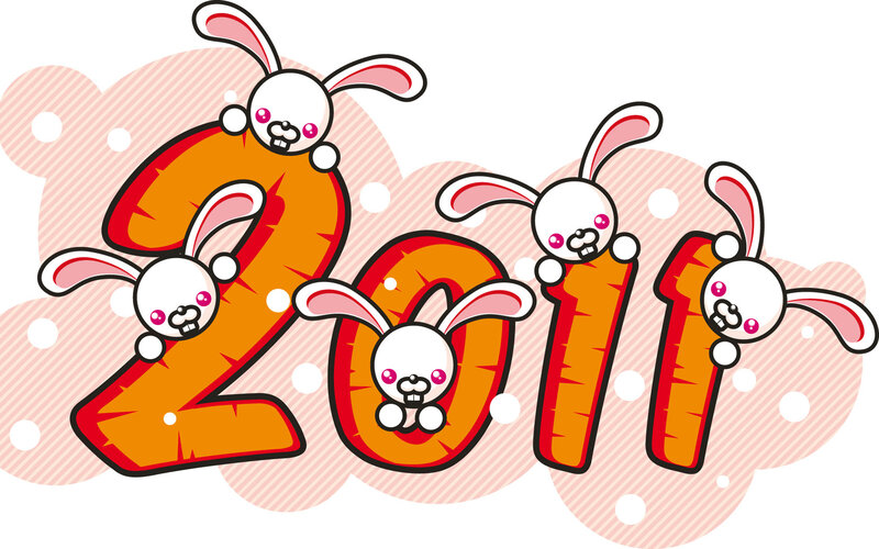 Cartoon Rabbits on Numbers