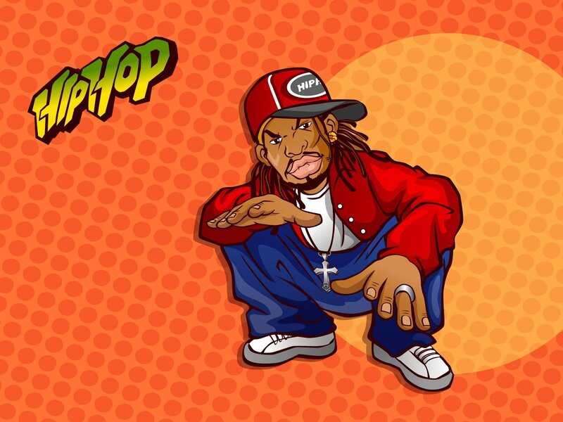 Cartoon Rapper in Red Jacket