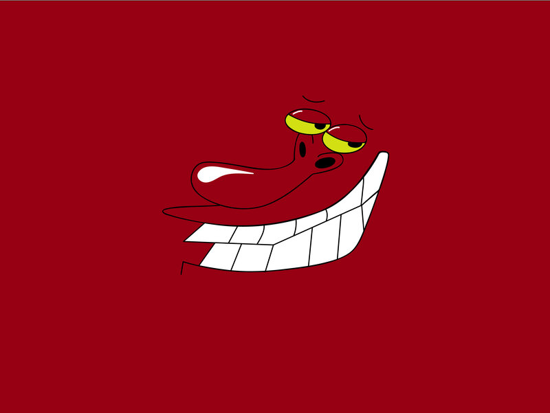 cartoon red character face