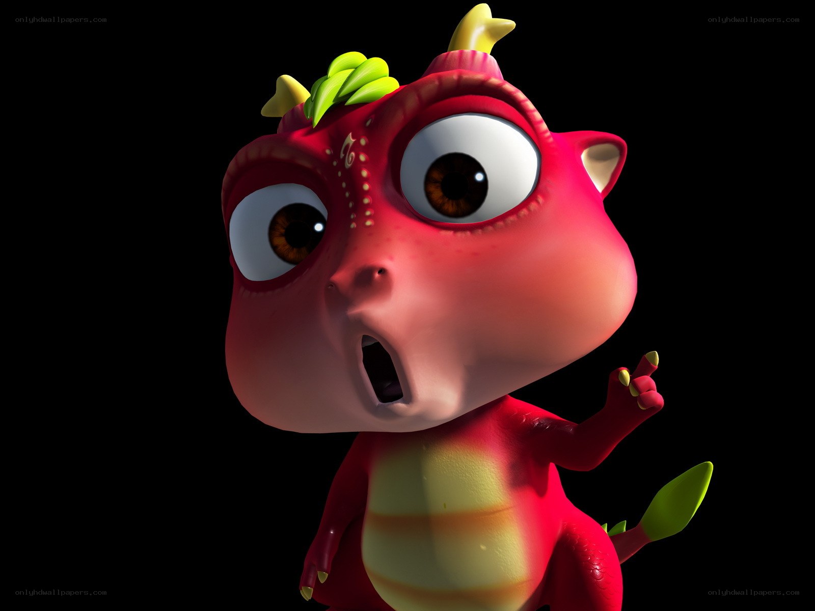 cartoon red dragon character