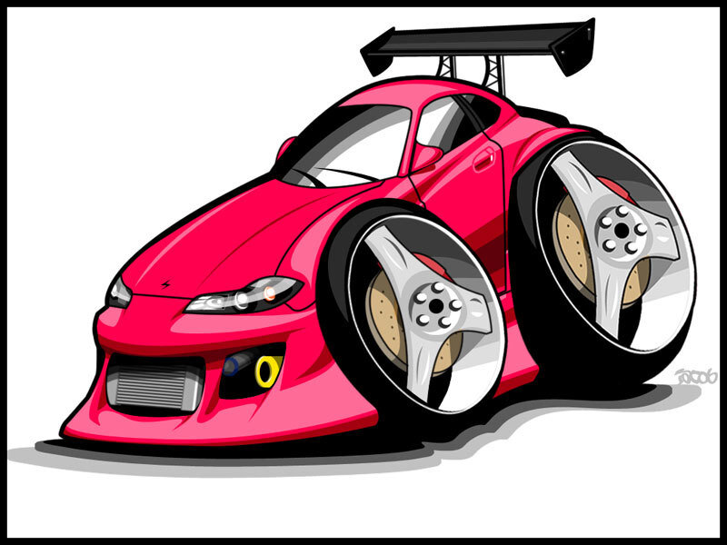 cartoon red sports car