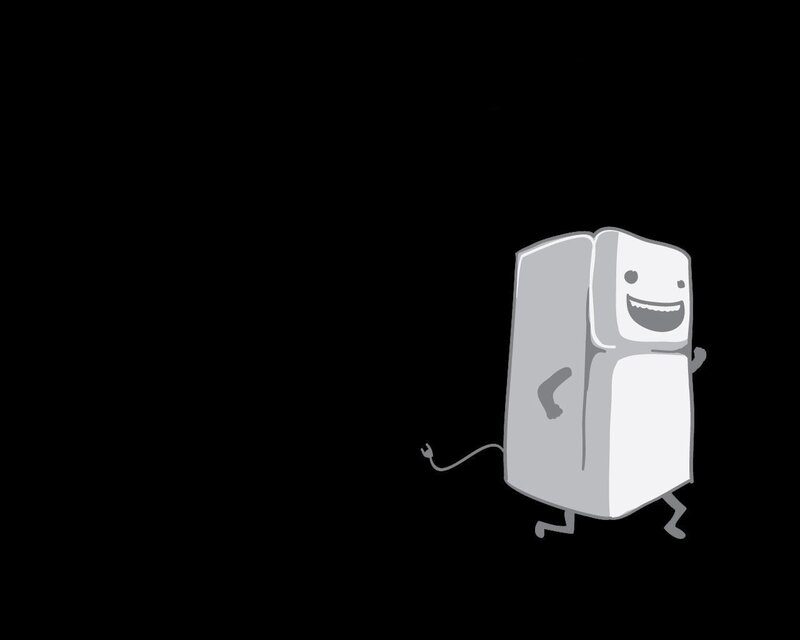 cartoon refrigerator character