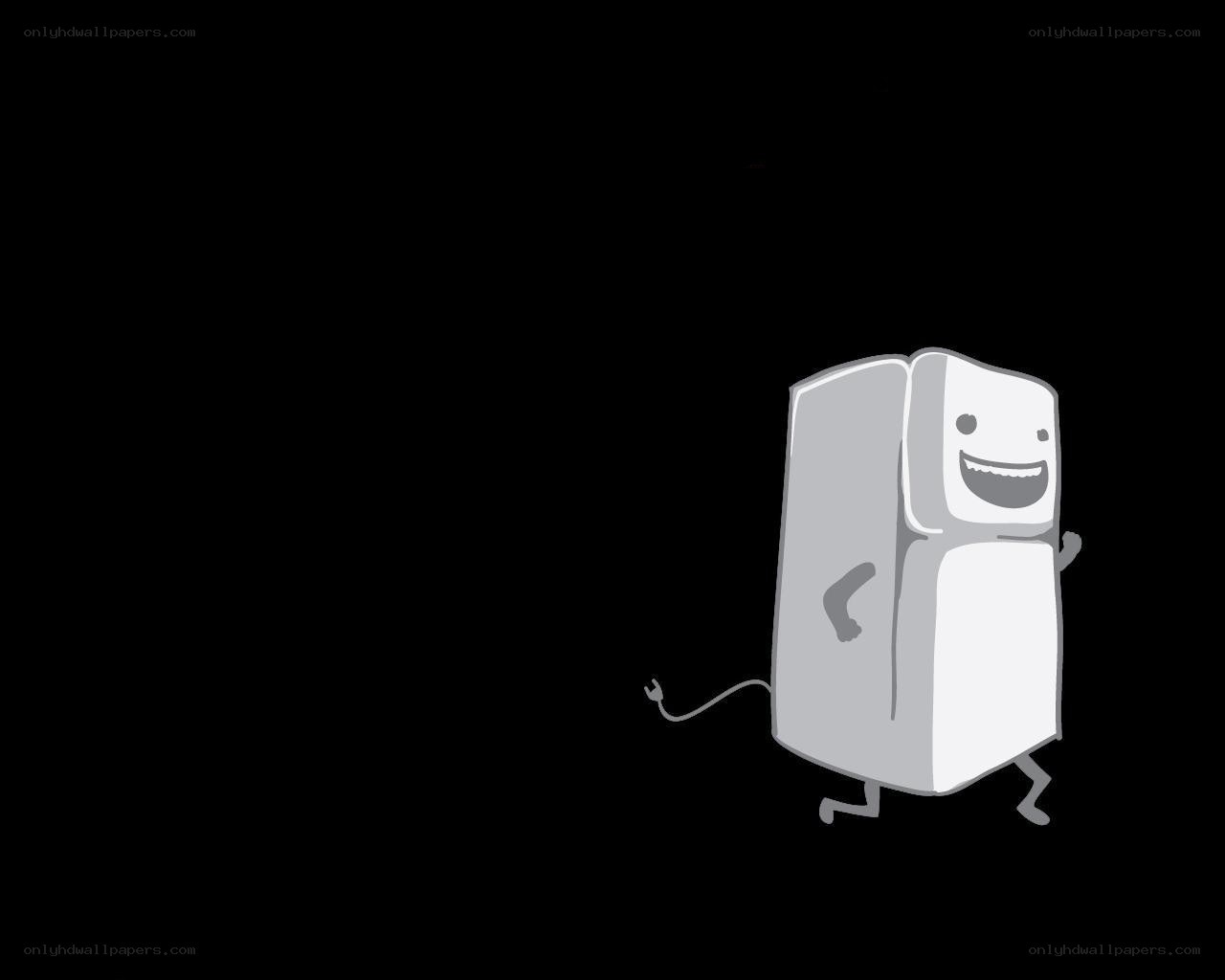 cartoon refrigerator character