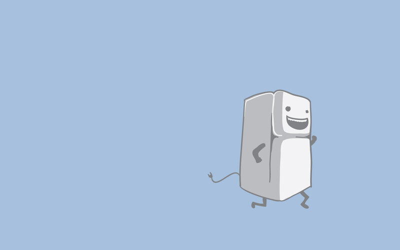 Cartoon Refrigerator Character — Blue, Playful