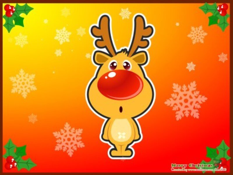 cartoon reindeer christmas card