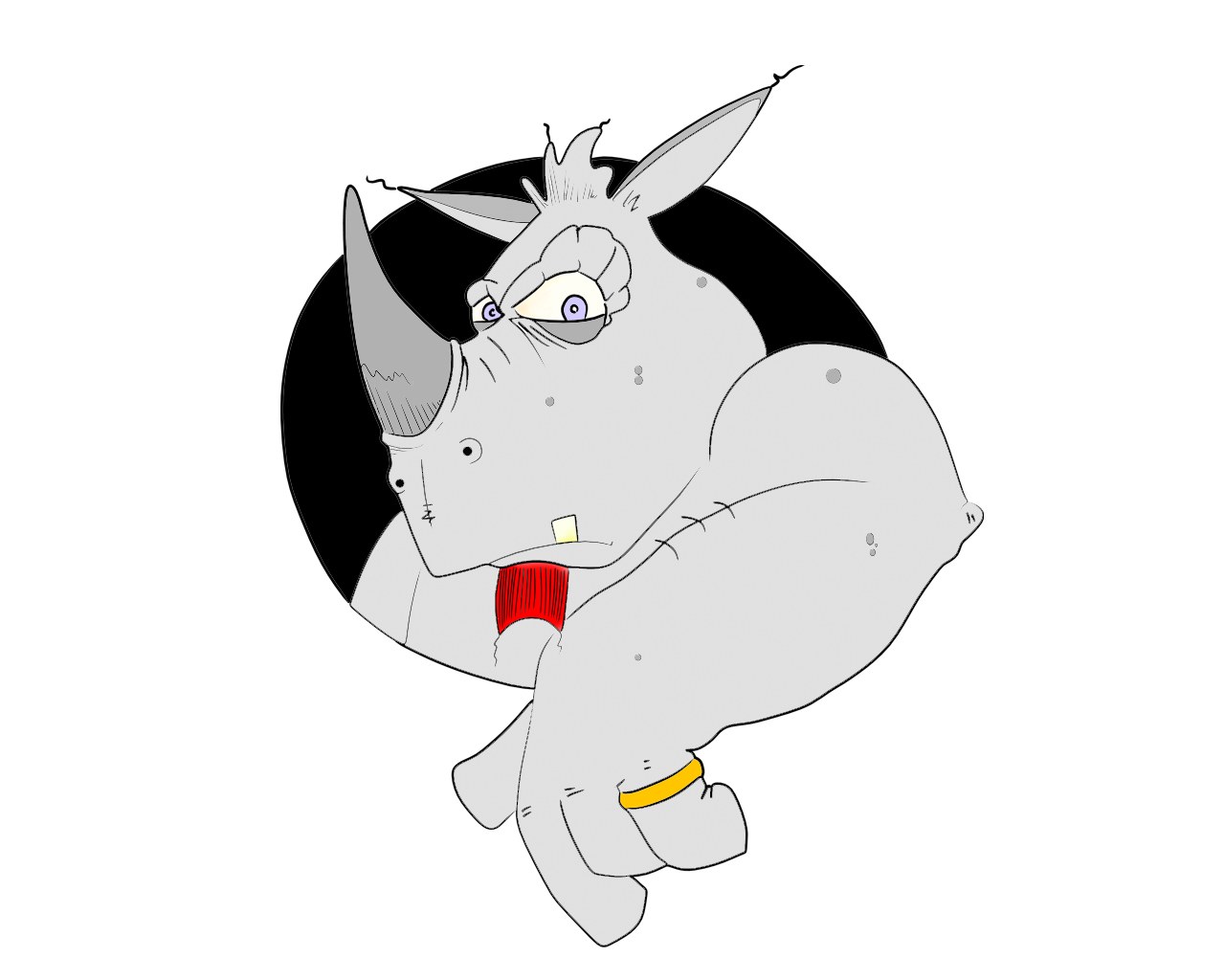 cartoon rhino character