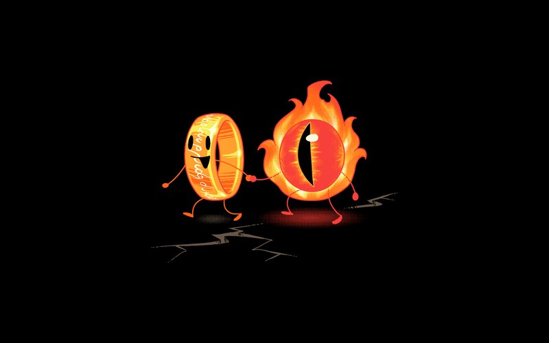 Cartoon Rings Holding Hands