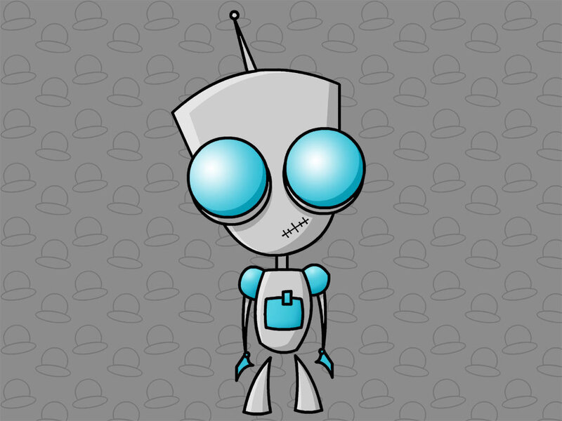 Cartoon Robot Character — Gray, Neutral