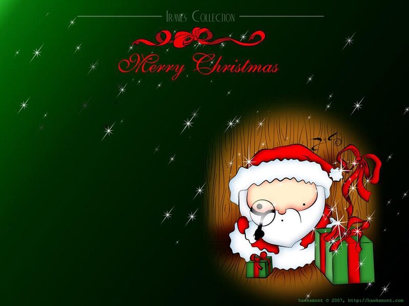 Cartoon Santa Claus — Green