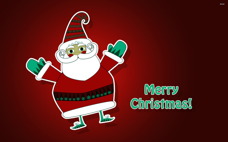 Cartoon Santa Claus — Red, Festive