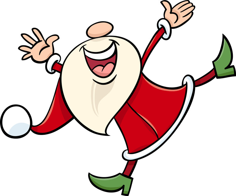 Cartoon Santa Claus — Red, Joyful