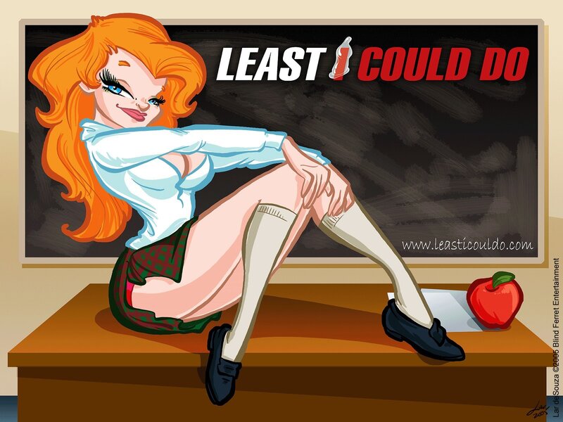 cartoon schoolgirl illustration